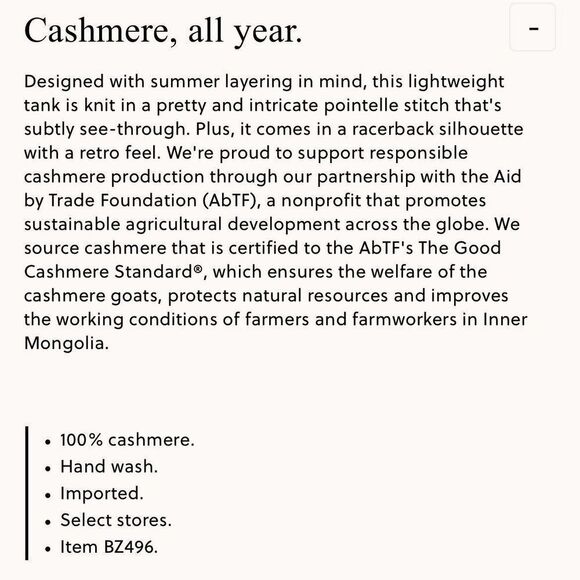 J.CREW Cashmere Top Women Small Tan NEW Pointelle Sleeveless Sweater BZ496 - Picture 12 of 12